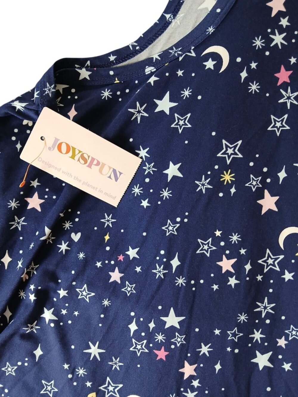 JoySpun Womens Celestial Blue Moon Stars Pajama Set Sleeveless Top Shorts Sz 3X - Picture 9 of 11